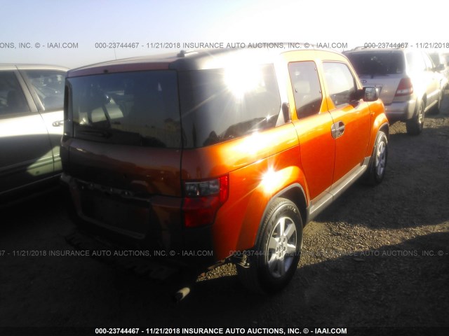 5J6YH1H70BL001521 - 2011 HONDA ELEMENT EX ORANGE photo 4