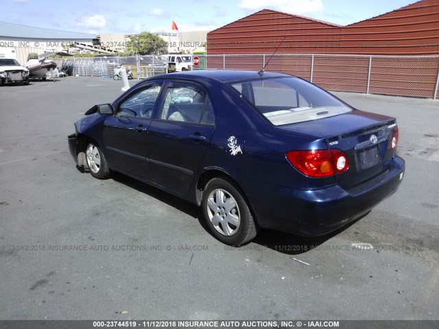 JTDBR32E930016923 - 2003 TOYOTA COROLLA CE/LE BLUE photo 3