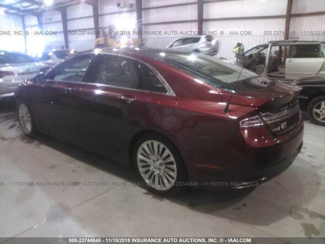 3LN6L2G92DR803587 - 2013 LINCOLN MKZ BURGUNDY photo 3