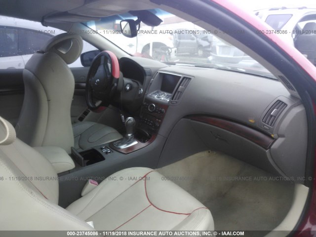 JNKCV66E89M722762 - 2009 INFINITI G37 SPORT RED photo 5