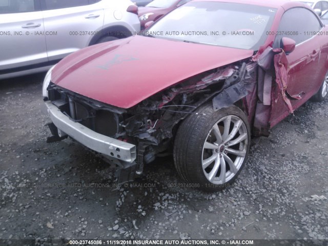 JNKCV66E89M722762 - 2009 INFINITI G37 SPORT RED photo 6