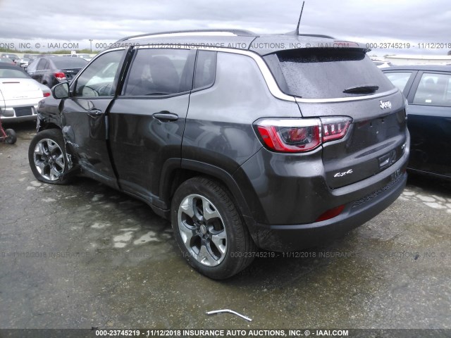 3C4NJDCB8KT627588 - 2019 JEEP COMPASS LIMITED GRAY photo 3