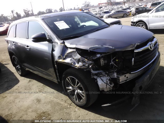 5TDJKRFH6GS327140 - 2016 TOYOTA HIGHLANDER XLE ნაცრისფერი ფოტო 1