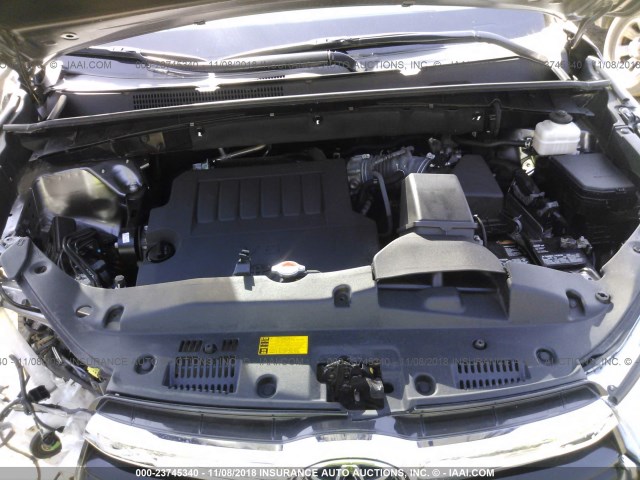 5TDJKRFH6GS327140 - 2016 TOYOTA HIGHLANDER XLE ნაცრისფერი ფოტო 10