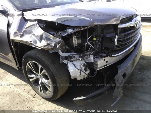 5TDJKRFH6GS327140 - 2016 TOYOTA HIGHLANDER XLE ნაცრისფერი ფოტო 6