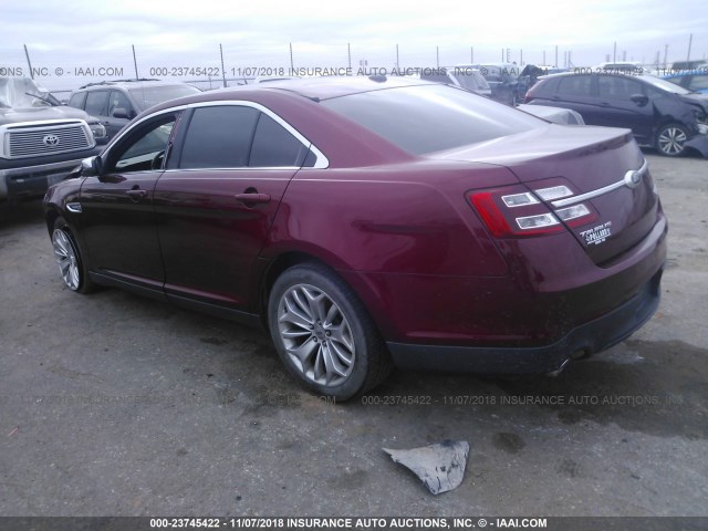 1FAHP2F86EG183268 - 2014 FORD TAURUS LIMITED RED photo 3