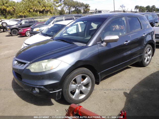 5J8TB18297A006338 - 2007 ACURA RDX GRAY photo 2