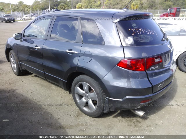 5J8TB18297A006338 - 2007 ACURA RDX GRAY photo 3