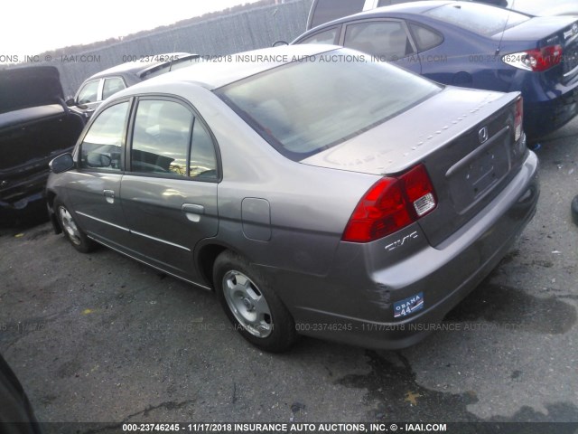 JHMES96664S009200 - 2004 HONDA CIVIC HYBRID GRAY photo 3