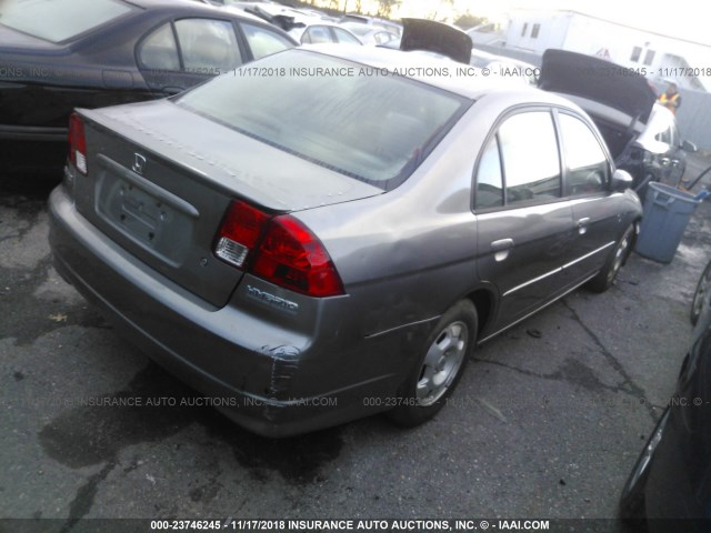 JHMES96664S009200 - 2004 HONDA CIVIC HYBRID GRAY photo 4