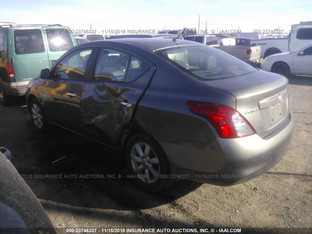 3N1CN7APXCL938746 - 2012 NISSAN VERSA S/SV/SL GRAY photo 3