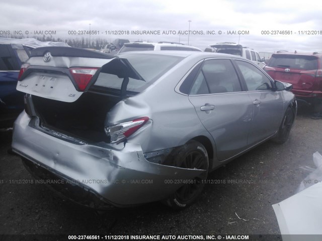 4T1BF1FK5FU014611 - 2015 TOYOTA CAMRY LE/XLE/SE/XSE SILVER photo 4