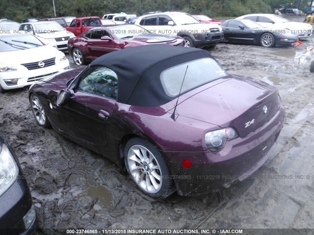 4USBT33443LS44215 - 2003 BMW Z4 2.5 PURPLE photo 3