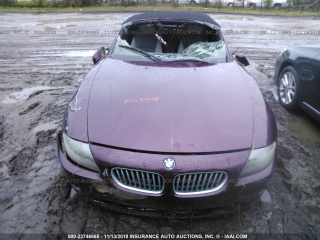 4USBT33443LS44215 - 2003 BMW Z4 2.5 PURPLE photo 6