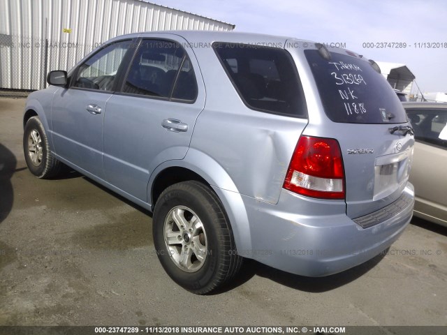 KNDJD733745313269 - 2004 KIA SORENTO EX/LX BLUE photo 3