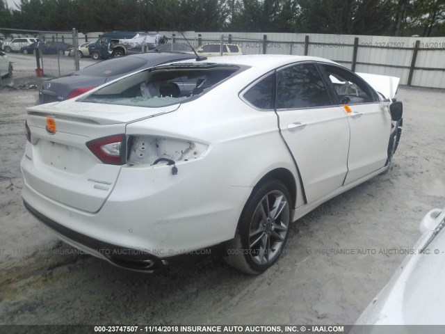 3FA6P0K91ER176375 - 2014 FORD FUSION TITANIUM WHITE photo 4