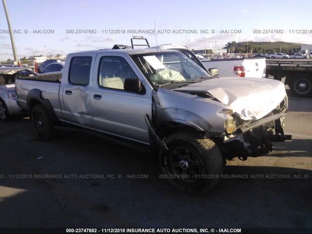 1N6ED29X72C303877 - 2002 NISSAN FRONTIER CREW CAB XE/CREW CAB SE SILVER photo 1