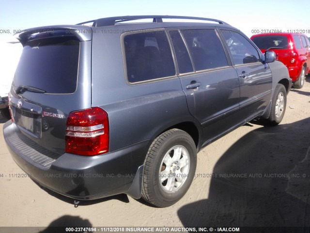 JTEGF21A220033497 - 2002 TOYOTA HIGHLANDER LIMITED BLUE photo 4