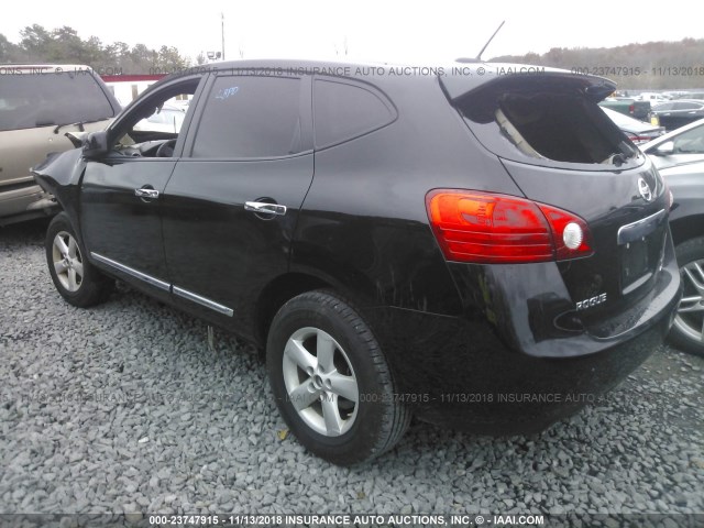 JN8AS5MV1DW665658 - 2013 NISSAN ROGUE S/SV BLACK photo 3