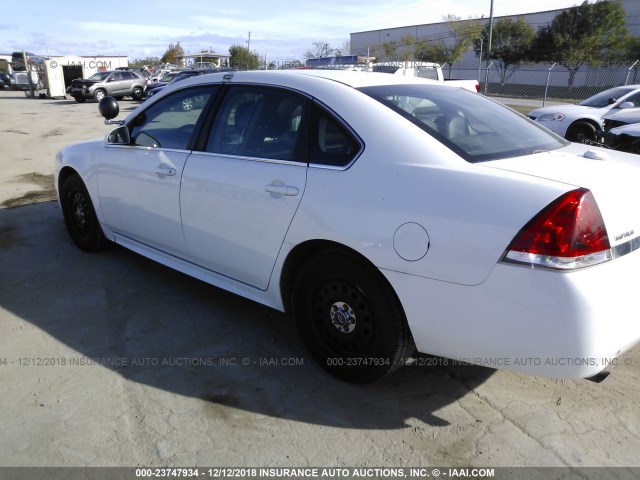 2G1WD5EMXB1185097 - 2011 CHEVROLET IMPALA POLICE WHITE photo 3