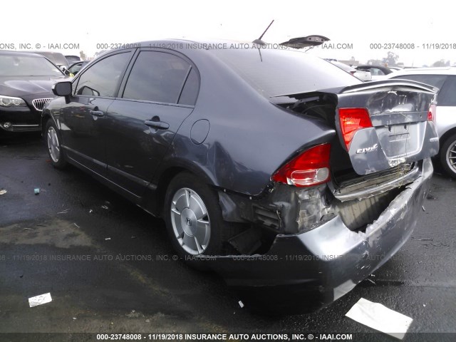 JHMFA36297S019368 - 2007 HONDA CIVIC HYBRID BLUE photo 3