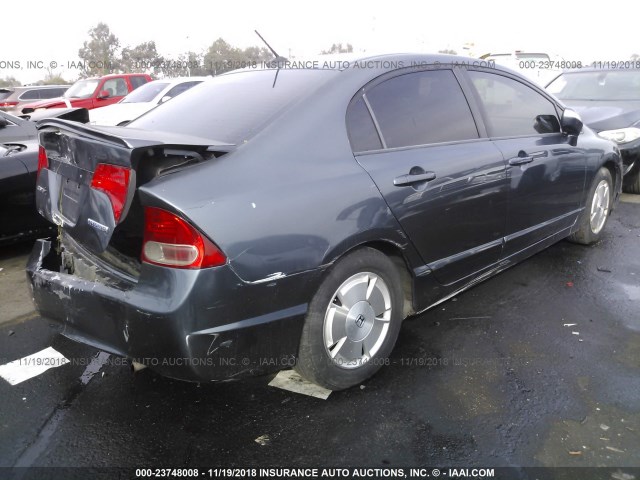 JHMFA36297S019368 - 2007 HONDA CIVIC HYBRID BLUE photo 4