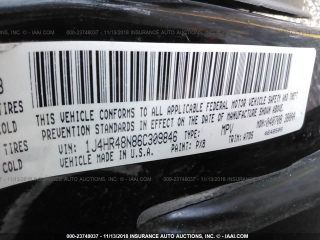 1J4HR48N86C309846 - 2006 JEEP GRAND CHEROKEE LAREDO/COLUMBIA/FREEDOM 黑色 照片 9