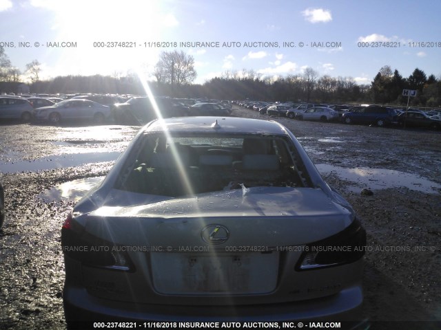 JTHCF5C22A5036944 - 2010 LEXUS IS 250 SILVER photo 6