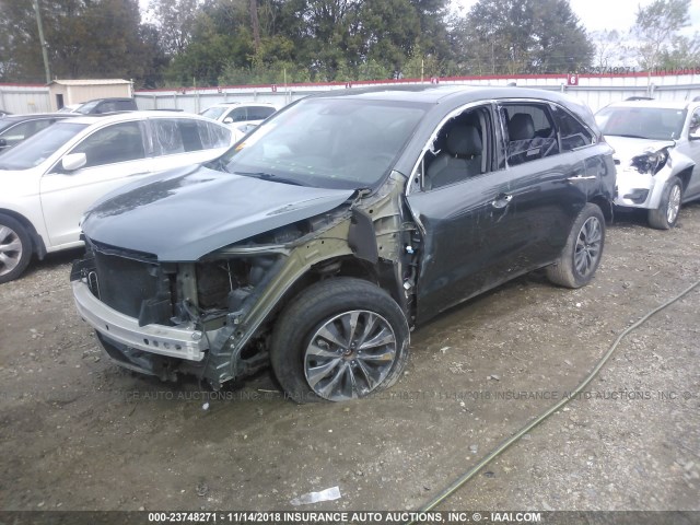 5FRYD3H41EB013914 - 2014 ACURA MDX TECHNOLOGY GRAY photo 2