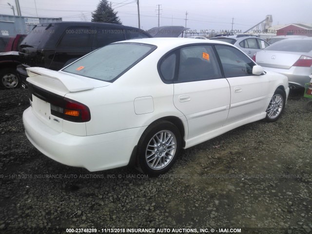 4S3BE645417203601 - 2001 SUBARU LEGACY GT WHITE photo 4