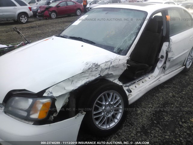 4S3BE645417203601 - 2001 SUBARU LEGACY GT WHITE photo 6