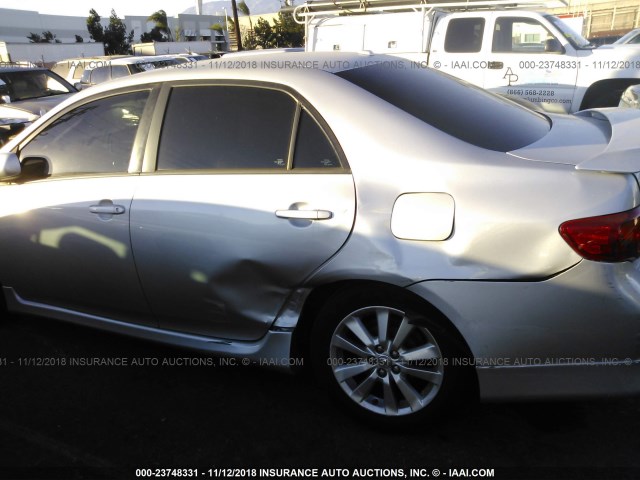 1NXBU4EE6AZ319837 - 2010 TOYOTA COROLLA S/LE/XLE SILVER photo 6