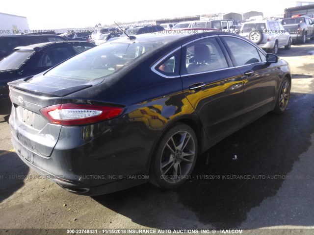 3FA6P0K99ER282704 - 2014 FORD FUSION TITANIUM BLACK photo 4