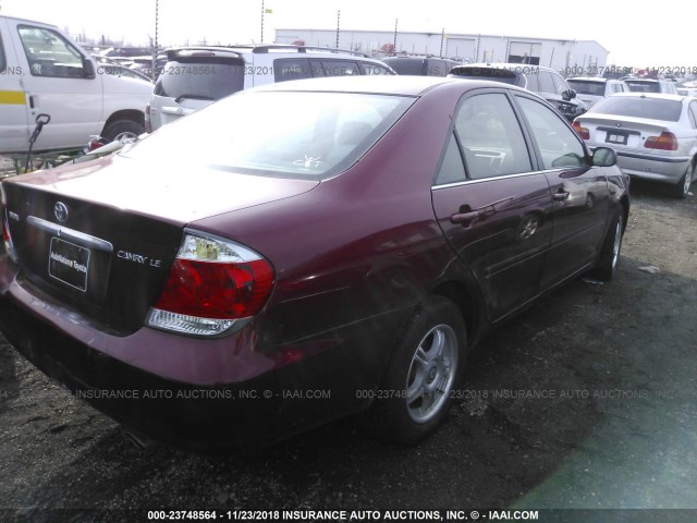 4T1BE30K86U159990 - 2006 TOYOTA CAMRY LE/XLE/SE RED photo 4