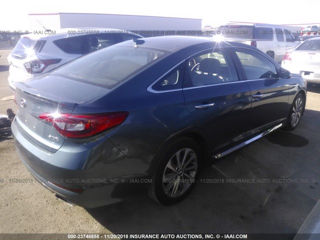 5NPE34AF0HH570182 - 2017 HYUNDAI SONATA SPORT/LIMITED 蓝色 照片 4