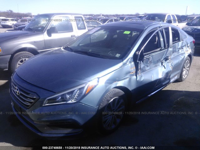 5NPE34AF0HH570182 - 2017 HYUNDAI SONATA SPORT/LIMITED 蓝色 照片 6