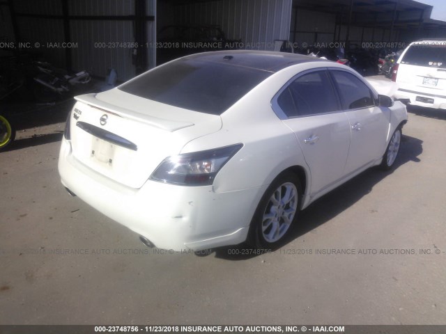 1N4AA5AP7DC818314 - 2013 NISSAN MAXIMA S/SV WHITE photo 4