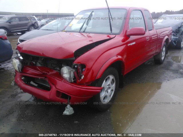 5TEVN52NX1Z801940 - 2001 TOYOTA TACOMA XTRACAB S-RUNNER RED photo 2