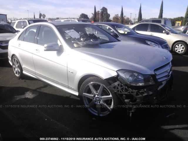 WDDGF4HB2CA659230 - 2012 MERCEDES-BENZ C 250 SILVER photo 1