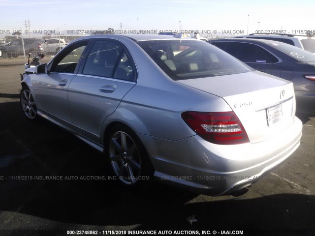 WDDGF4HB2CA659230 - 2012 MERCEDES-BENZ C 250 SILVER photo 3