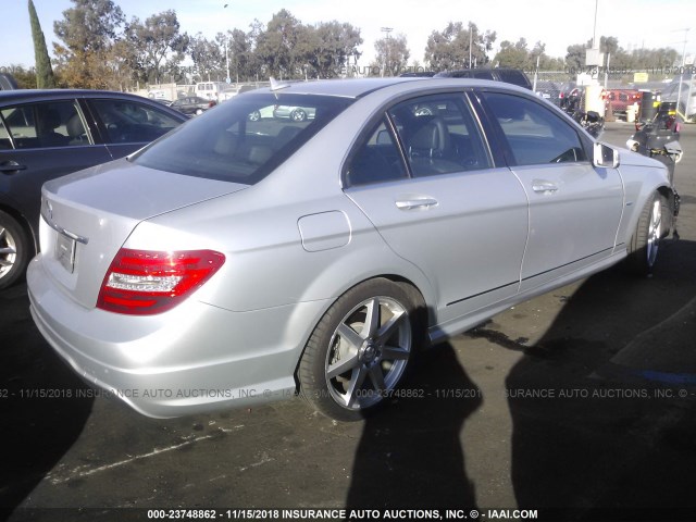 WDDGF4HB2CA659230 - 2012 MERCEDES-BENZ C 250 SILVER photo 4