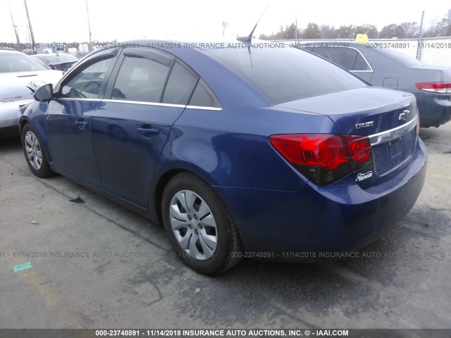 1G1PD5SH6C7255582 - 2012 CHEVROLET CRUZE LS BLUE photo 3