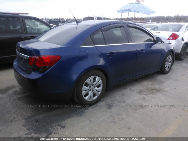 1G1PD5SH6C7255582 - 2012 CHEVROLET CRUZE LS BLUE photo 4