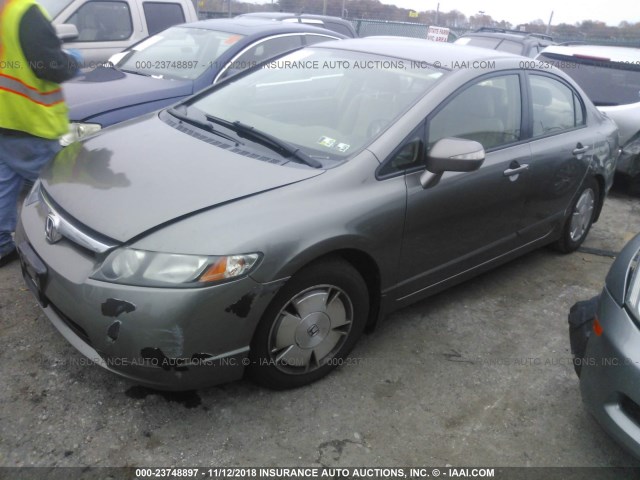 JHMFA36216S003910 - 2006 HONDA CIVIC HYBRID GRAY photo 2