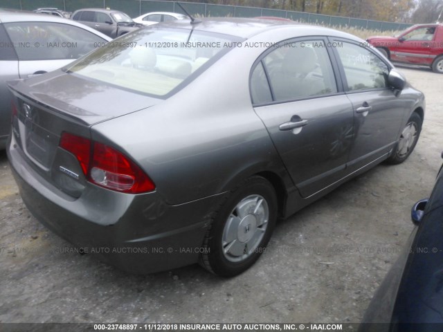 JHMFA36216S003910 - 2006 HONDA CIVIC HYBRID GRAY photo 4