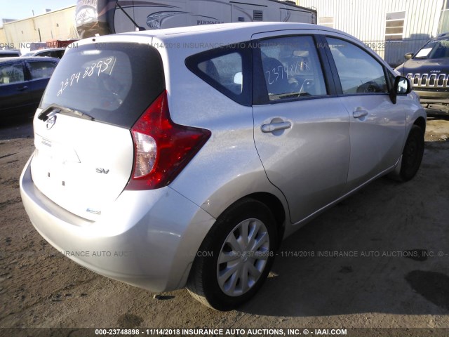 3N1CE2CP7EL424260 - 2014 NISSAN VERSA NOTE S/S PLUS/SV/SL SILVER photo 4