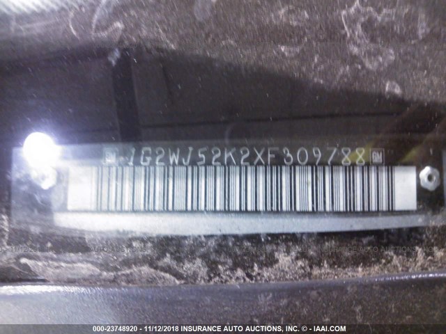 1G2WJ52K2XF309788 - 1999 PONTIAC GRAND PRIX SE SILVER photo 9