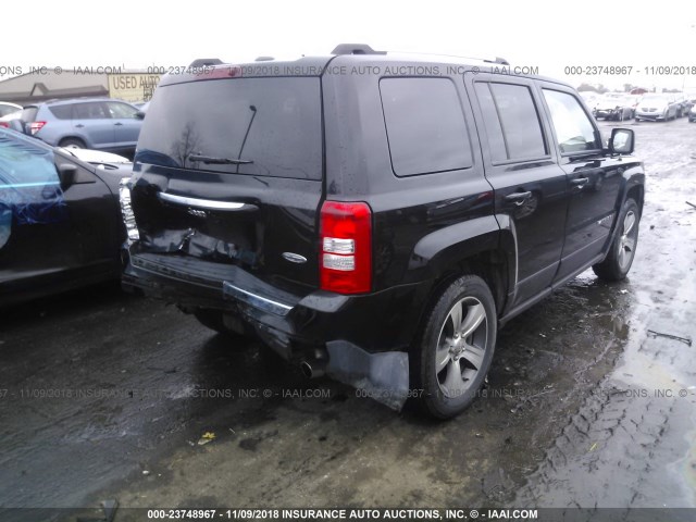 1C4NJPFA0HD207858 - 2017 JEEP PATRIOT LATITUDE BLACK photo 4