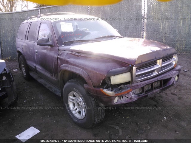 1B4HS48NX2F117117 - 2002 DODGE DURANGO SLT MAROON photo 1