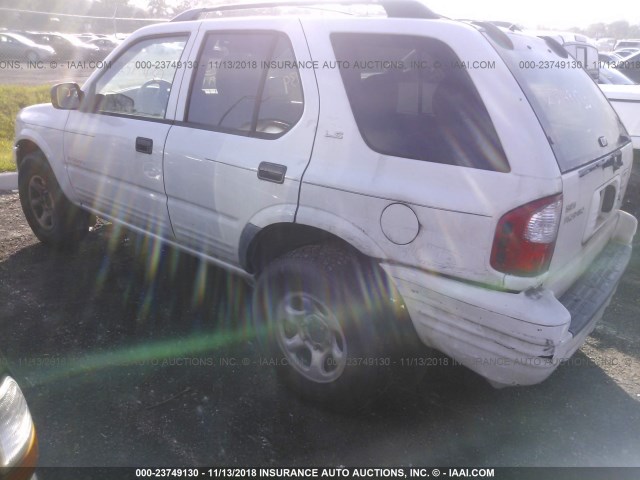 4S2CK58W324315274 - 2002 ISUZU RODEO S/LS/LSE WHITE photo 3